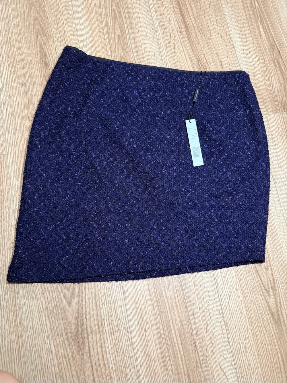 Elie Tahari Dark Navy Bouclé Mini Skirt